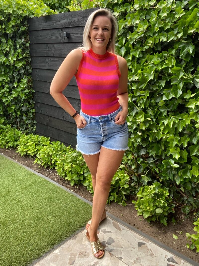 Striped tanktop pink/red