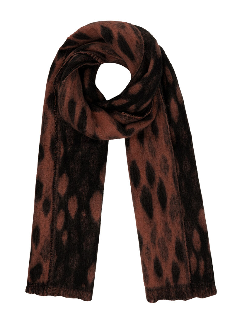 Animal printed brown/black scarf