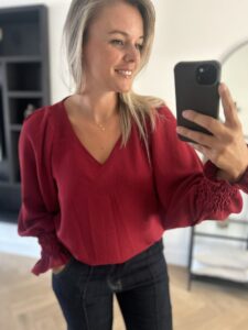 Musthave blouse smokemouw wijnrood